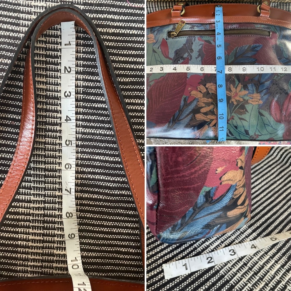 Patricia Nash Poppy Tote Blue Forest | Tropical Luxe Artsy Eclectic Dark Floral - Picture 13 of 16